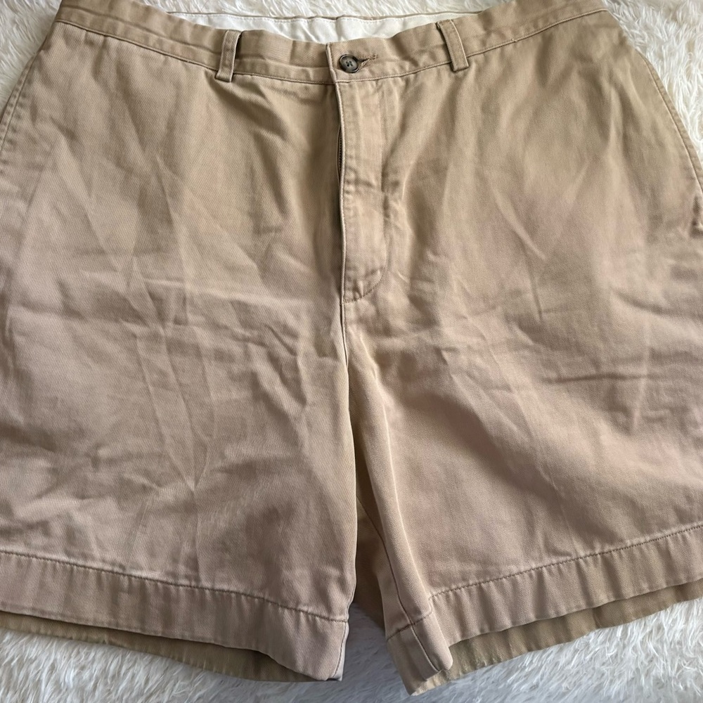 L.L. Bean Men's Khaki Flat-Front Shorts